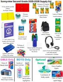  2nd Grade 25-26 School Supply List